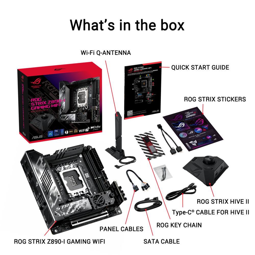 ASUS ROG Strix Z890-I Gaming WiFi LGA1851 ITX Motherboard