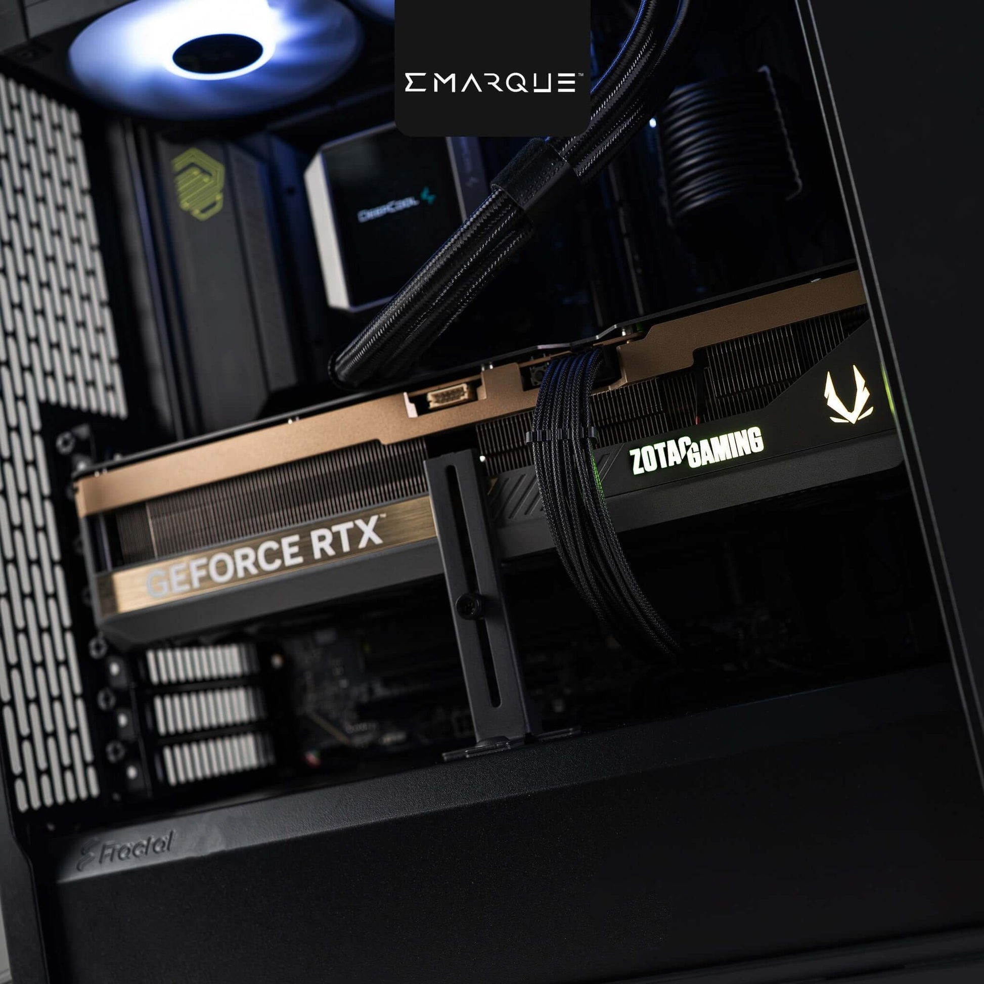 Custom PC build featuring ZOTAC GAMING GeForce RTX 5070 Ti GPU in a Fractal Design North Charcoal Black case, optimized for gaming.