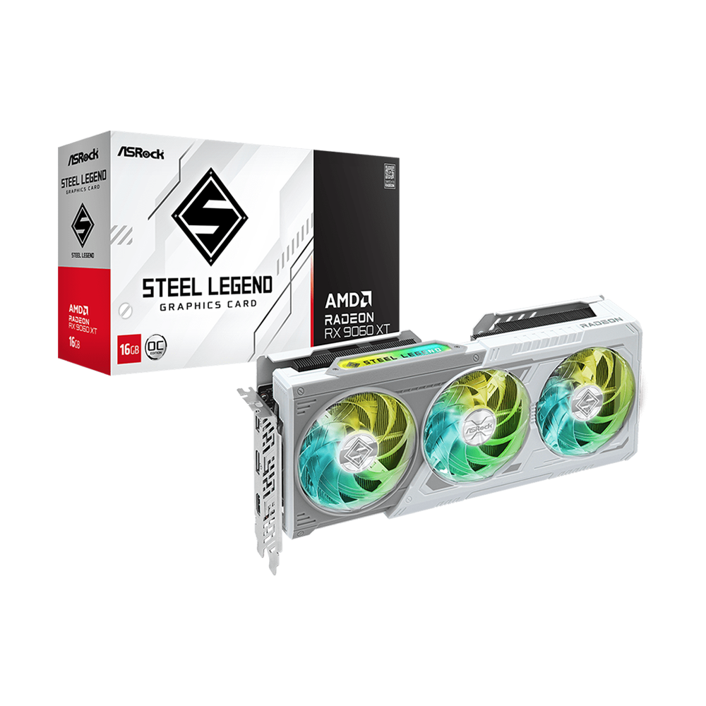 ASRock AMD Radeon™ RX 9060 XT Steel Legend 16GB GDDR6 OC Graphic Card