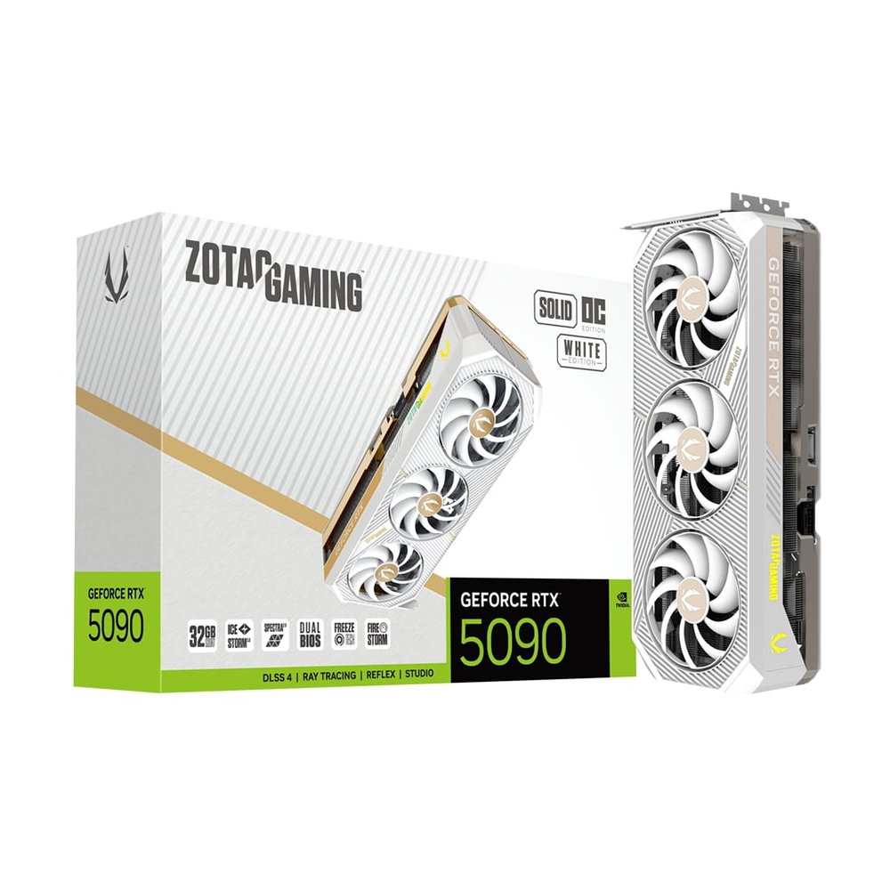 Zotac Gaming GeForce RTX 5090 Solid OC White Edition 32GB GDDR7 Graphic Card