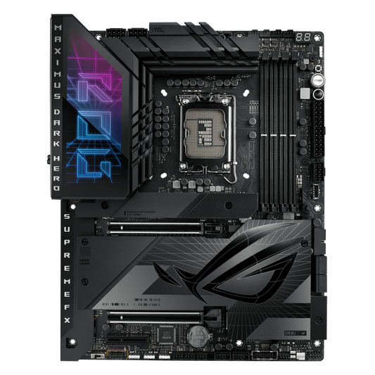 The ROG Maximus Z790 Dark Hero boasts robust cooling, WiFi 7 and ample PCIe 5.0 slot for unmatched performance, and it offers full compatibility with 14th Gen Intel® Core™ processors.
