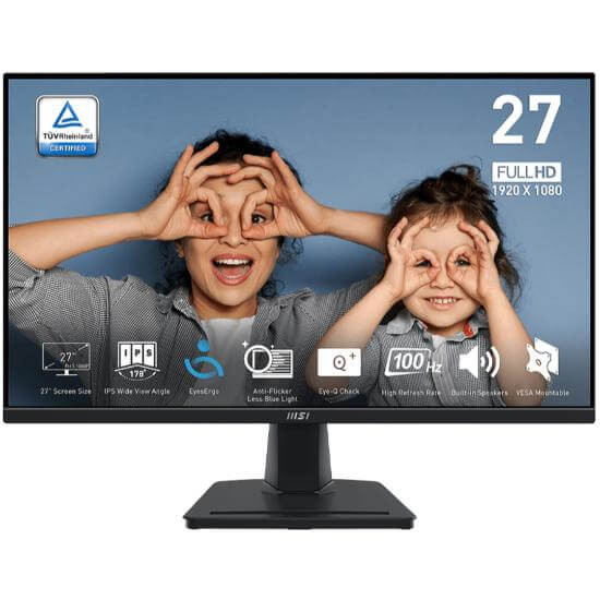 MSI PRO MP275 27" IPS Panel, 100Hz, Anti-glare - Business Monitor - EMARQUE - Gaming PC Custom PC Builder Malaysia