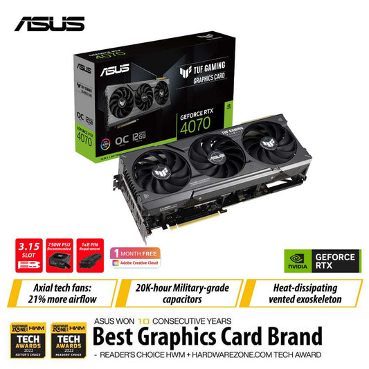 ASUS TUF Gaming GeForce RTX™ 4070 12GB GDDR6X OC Edition Graphics Card