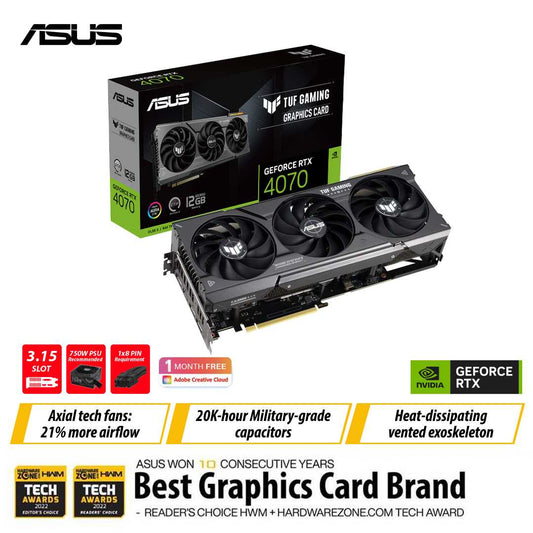 ASUS TUF Gaming GeForce RTX™ 4070 12GB GDDR6X Graphics Card