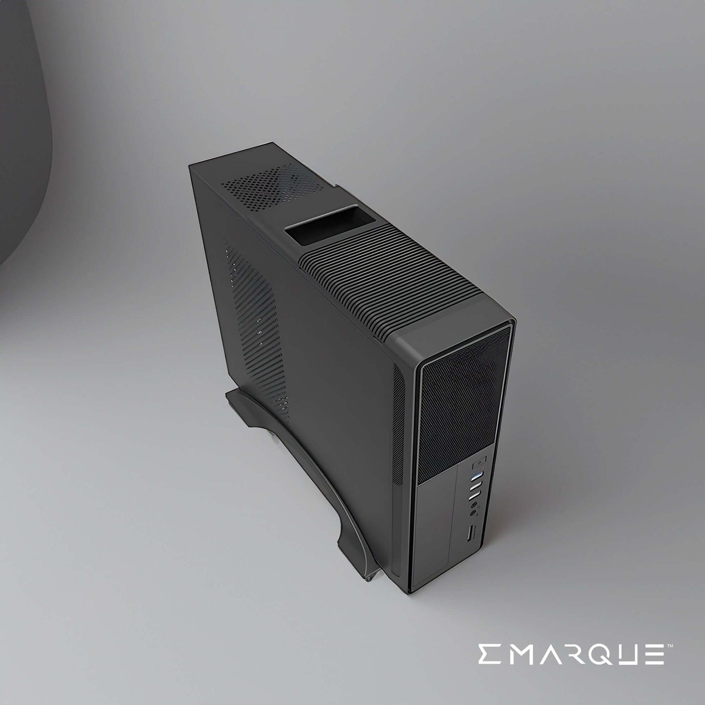 ECHO 3 Office Desktop PC - Intel Core i3-14100 with UHD Graphics 730, sleek small form factor, front view.