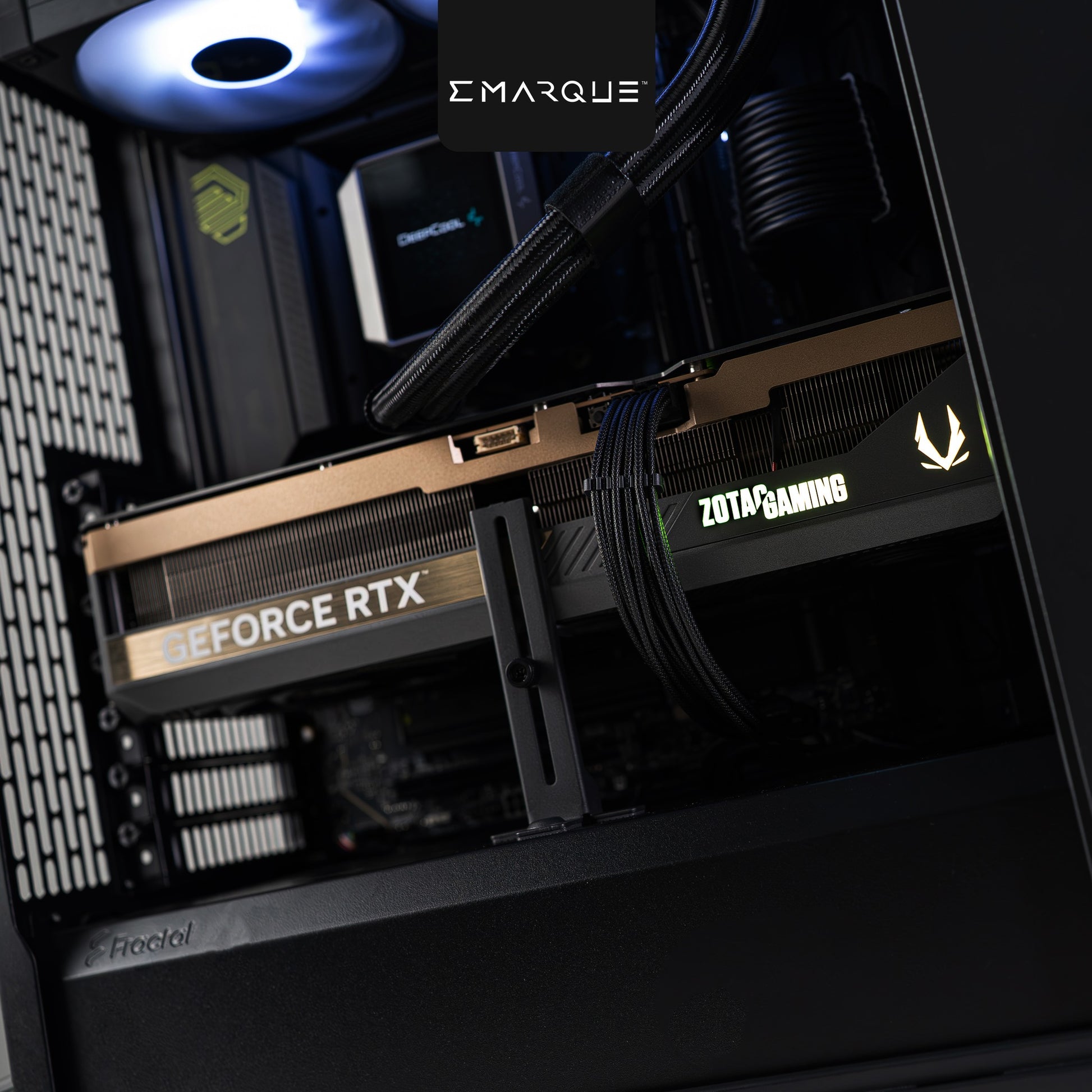 Custom PC build featuring ZOTAC GAMING GeForce RTX 5070 Ti GPU in a Fractal Design North Charcoal Black case, optimized for gaming.