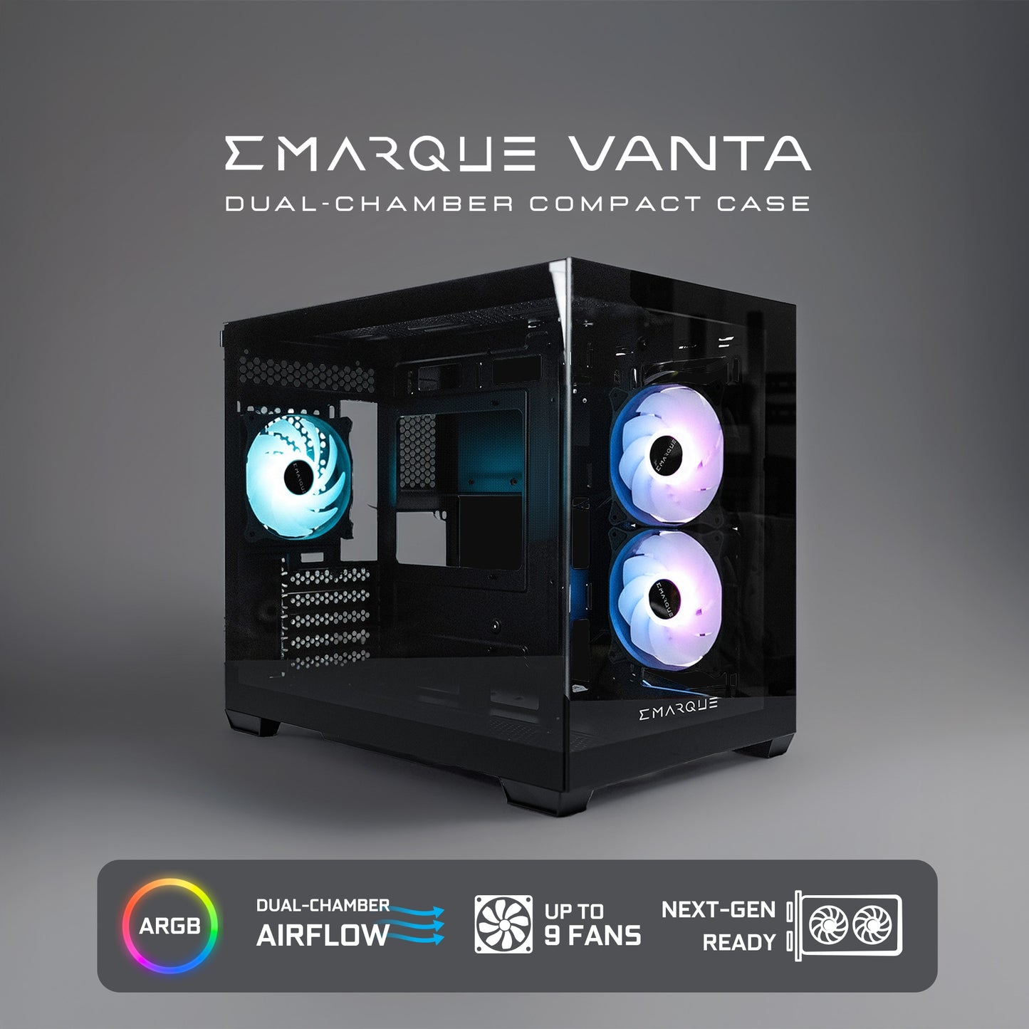 EMARQUE VANTA - Dual-Chamber Compact ARGB PC Case
