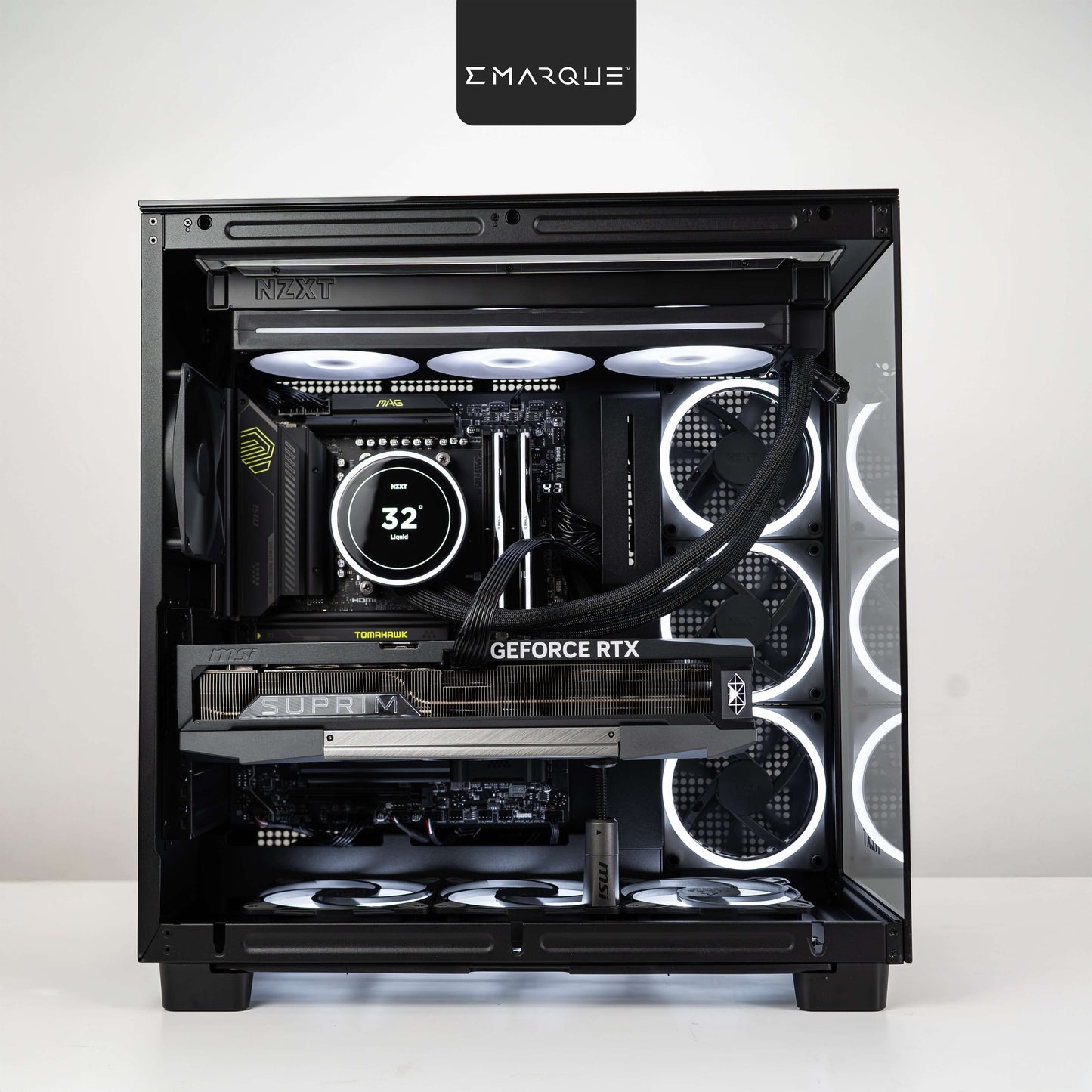 H9 PC with AMD Ryzen 7 9800X3D, GeForce RTX 5090, NZXT Kraken Elite cooling in NZXT H9 Elite case