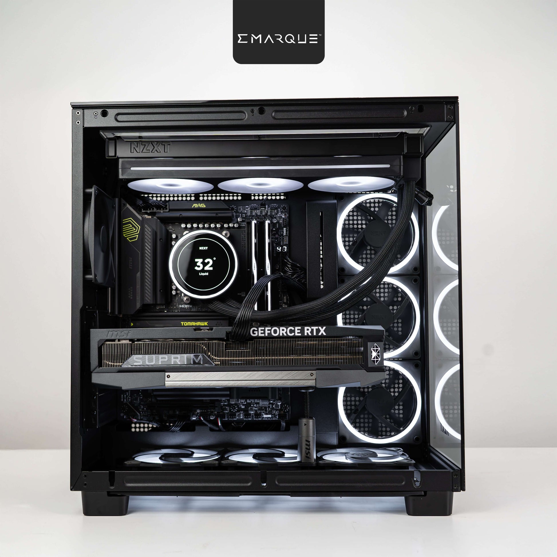 H9 PC with AMD Ryzen 7 9800X3D, GeForce RTX 5090, NZXT Kraken Elite cooling in NZXT H9 Elite case