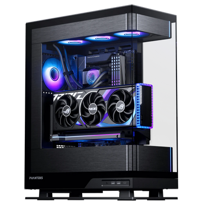 EVOLV ASTRAL Gaming PC with AMD Ryzen 7 9800X3D and ROG Astral RTX 5090, featuring Phanteks Evolv X2 ATX chassis, RGB lighting
