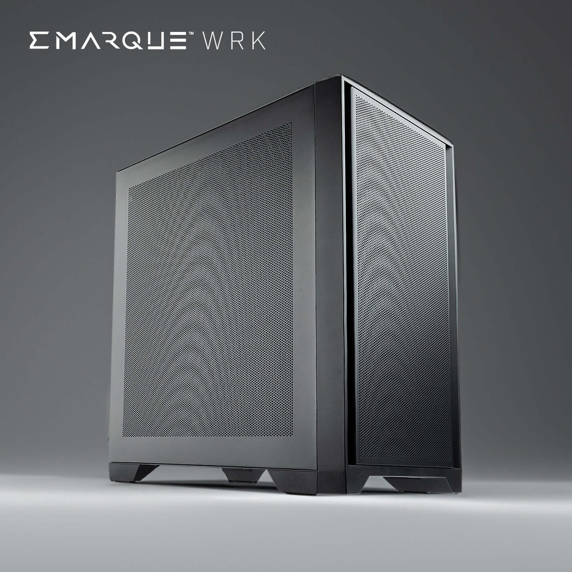 EMARQUE WRK Workstation PC with Intel Core i5-14400F and GeForce RTX 5060 in Tecware NEO M2 MATX case, optimized for productivity.