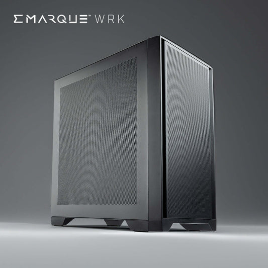 EMARQUE WRK Workstation PC with Intel Core i5-14400F and GeForce RTX 5060 in Tecware NEO M2 MATX case, optimized for productivity.