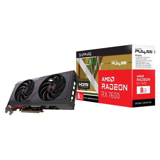 SAPPHIRE PULSE AMD Radeon RX 7600 8GB GDDR6 - 1080P Gaming Graphics Card