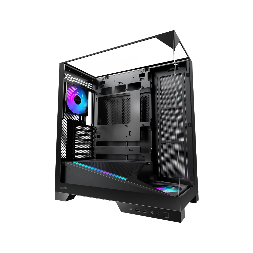 Okinos Aqua 93 ARGB ATX Mid Tower Chassis - Black