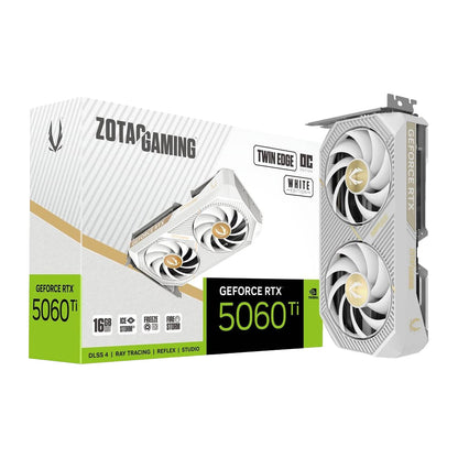 Zotac Gaming GeForce RTX™ 5060 Ti 16GB Twin Edge OC White Edition 16GB GDDR7 Graphics Card [ZT-B50620Q-10M]