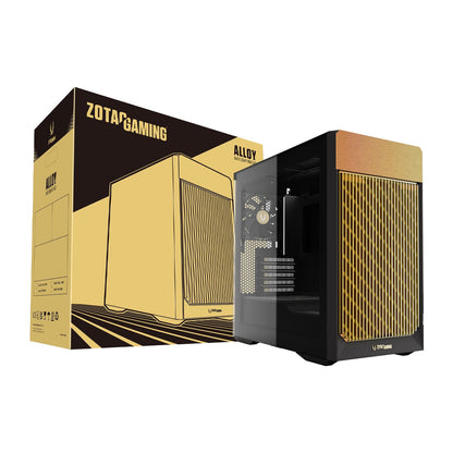 Zotac Gaming Alloy mATX PC Chassis [Black Gold/White Silver]