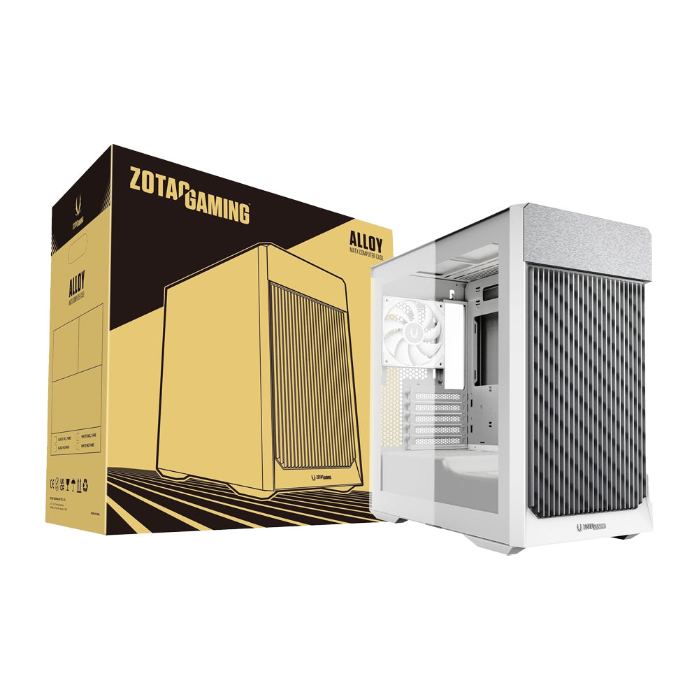 Zotac Gaming Alloy mATX PC Chassis [Black Gold/White Silver]