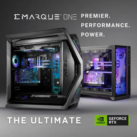 Emarque custom liquid cooled pc powered by asus rog and ek waterblocks