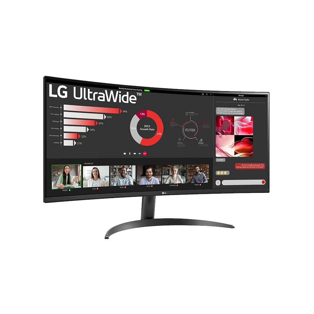 LG UltraWide 34WR50QK 34'' QHD 100Hz 1800R Curved Productivity Monitor