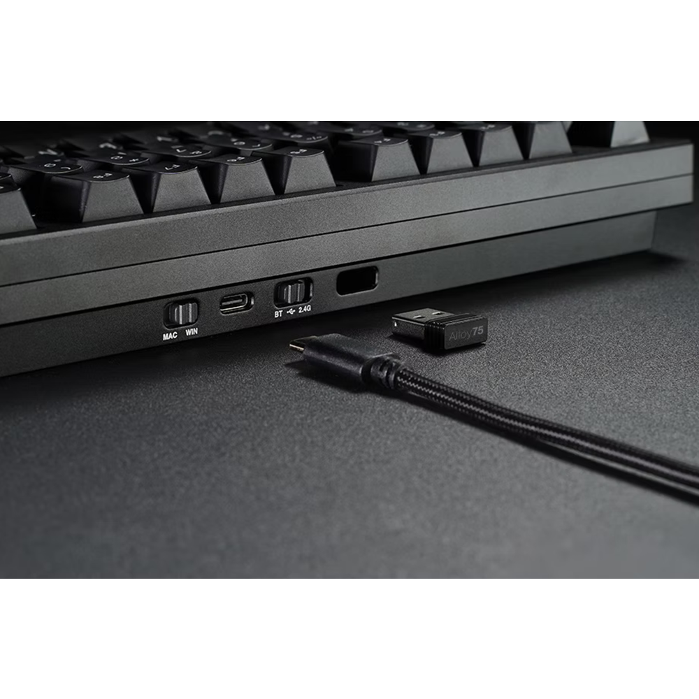 Tecware Alloy75 Linear Red Full CNC Aluminum Mechanical Keyboard - Black