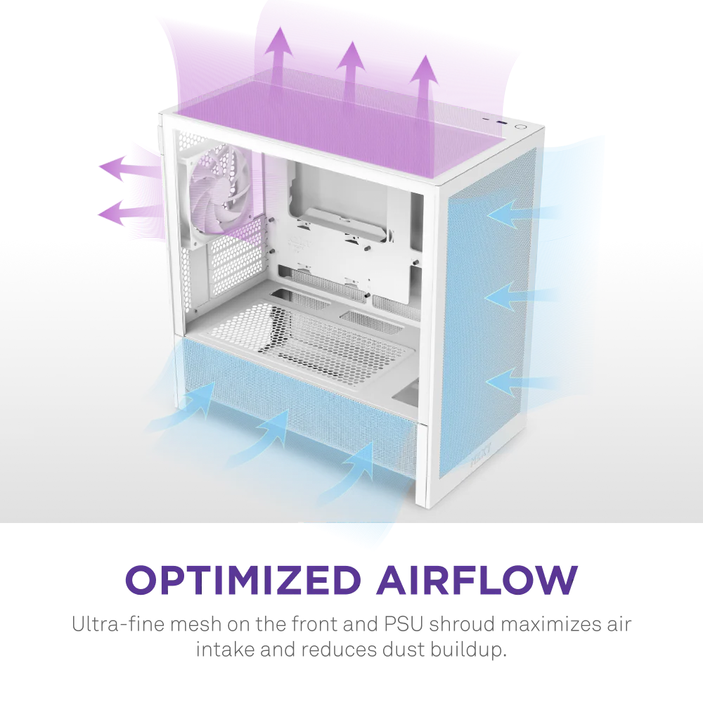NZXT H3 Flow Micro-ATX Desktop Chassis [Black/White]