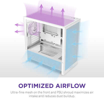 NZXT H3 Flow Micro-ATX Desktop Chassis [Black/White]