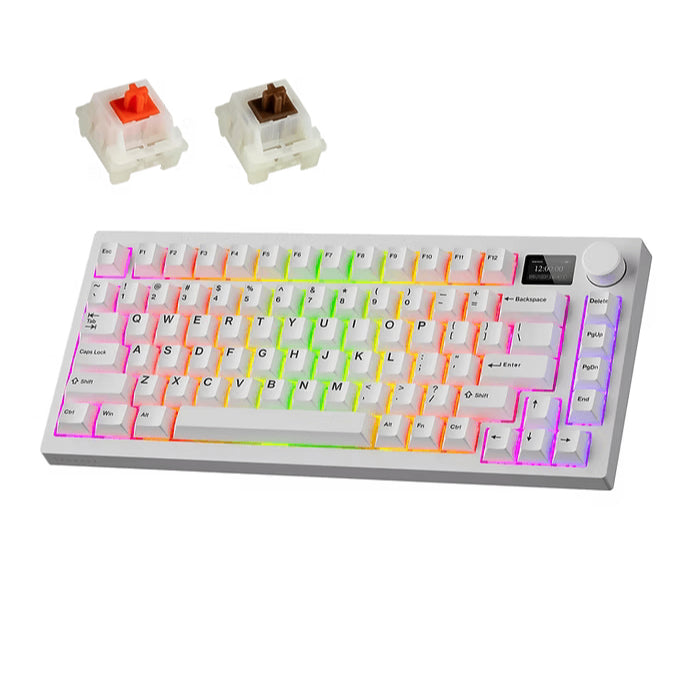 Tecware Spectre 75 LCD Mechanical Keyboard (Tri‑mode / 400h / LCD Display / Volume Knob)