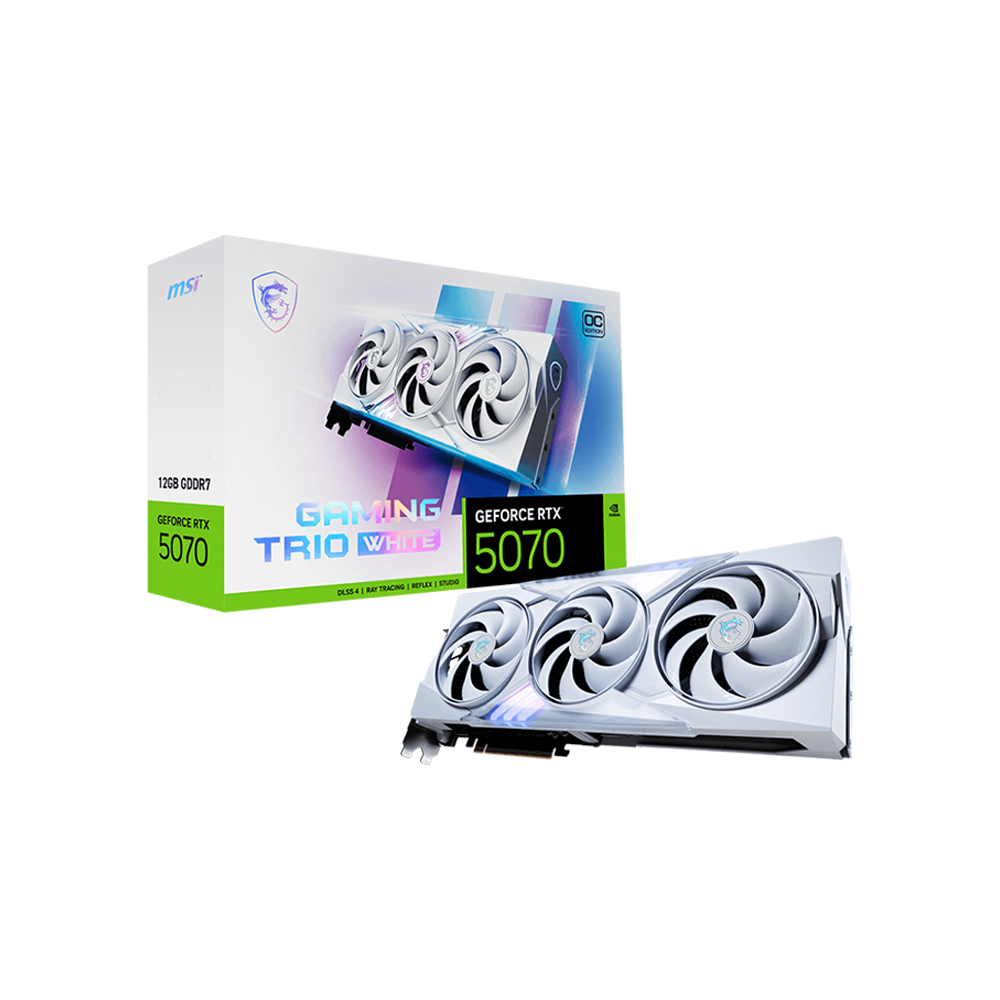 MSI GeForce RTX™ 5070 12G Gaming Trio OC White 12GB GDDR7 Graphic MSI GeForce RTX™ 5070 12G Gaming Trio OC White 12GB GDDR7 Graphic