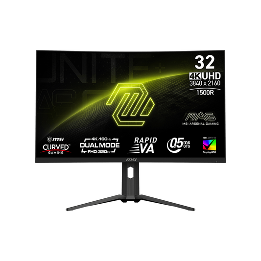 MSI MAG 321CUPDF 31.5‘’ [UHD 160Hz/FHD 320Hz] Rapid VA 1500R Curved Gaming Monitor