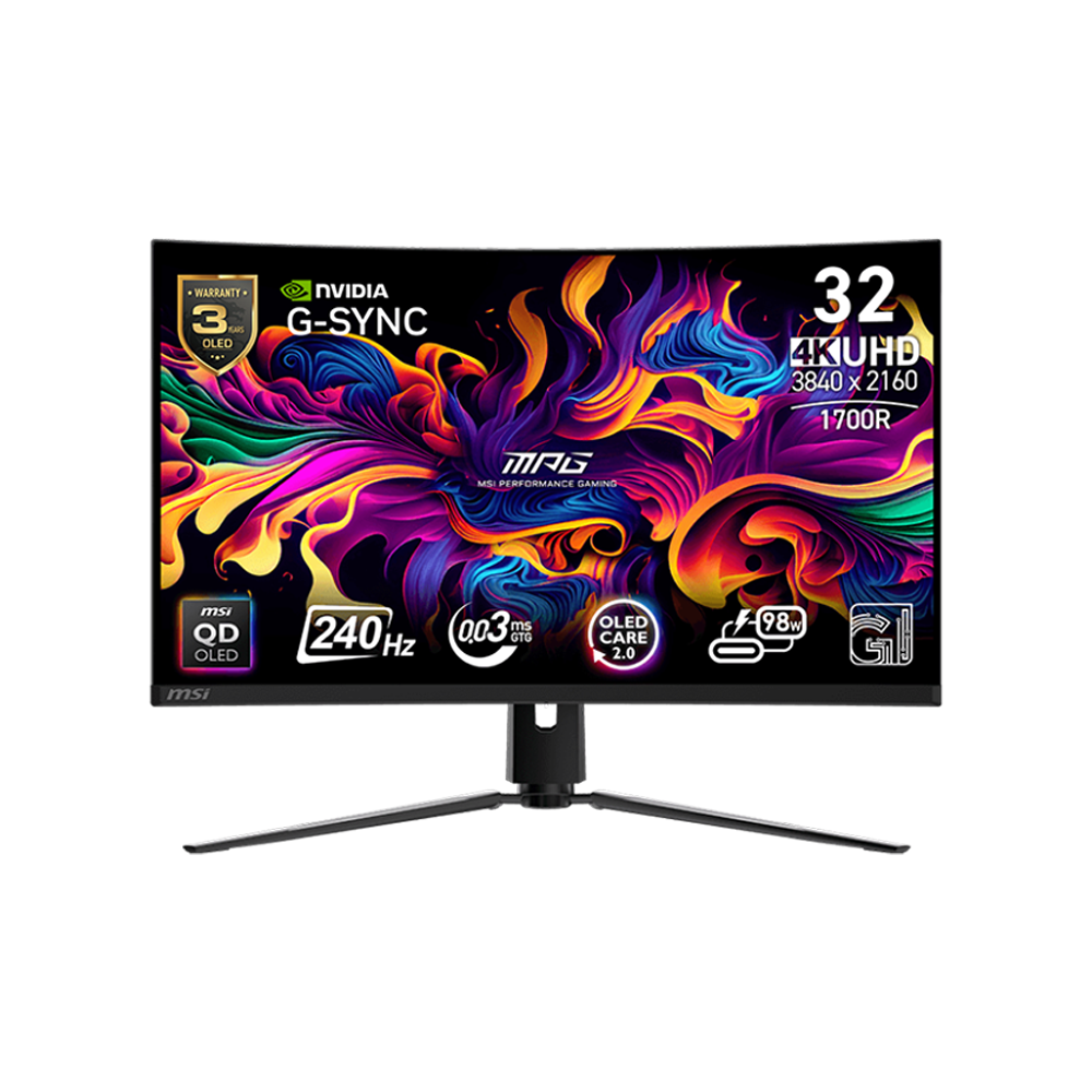 MSI MPG 321CURX QD-OLED 31.5'' UHD 240Hz QD-OLED 1700R Curved Gaming Monitor
