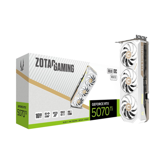 Zotac GAMING GeForce RTX 5070 Ti SOLID CORE OC White Edition 16GB GDDR7 Graphic Card