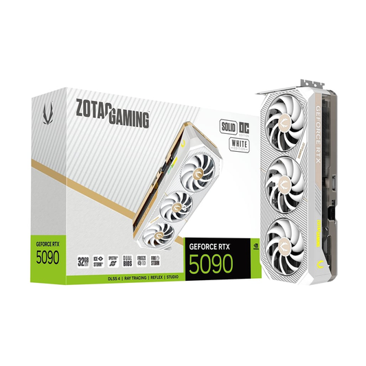 Zotac Gaming GeForce RTX 5090 Solid OC White Edition 32GB GDDR7 Graphic Card