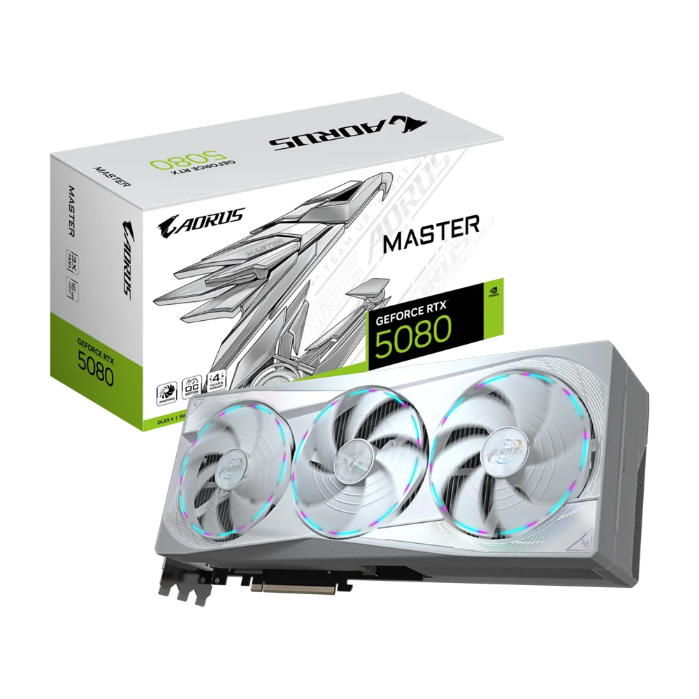 GIGABYTE Aorus GeForce RTX™ 5080 Master Ice 16GB GDDR7 Graphic Card