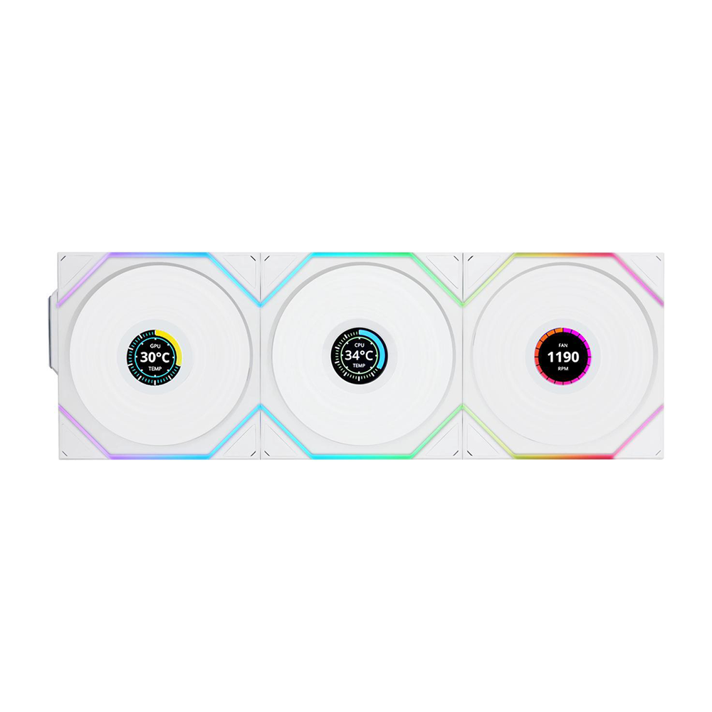 Lian Li UNI FAN TL Wireless LCD 3 x 120MM Cooling Fan [Black/White]