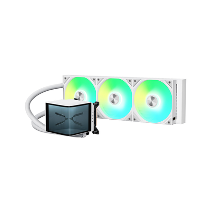 TRYX PANORAMA ARGB 360mm L-shaped AMOLED Screen Liquid Cooler [Black/White]