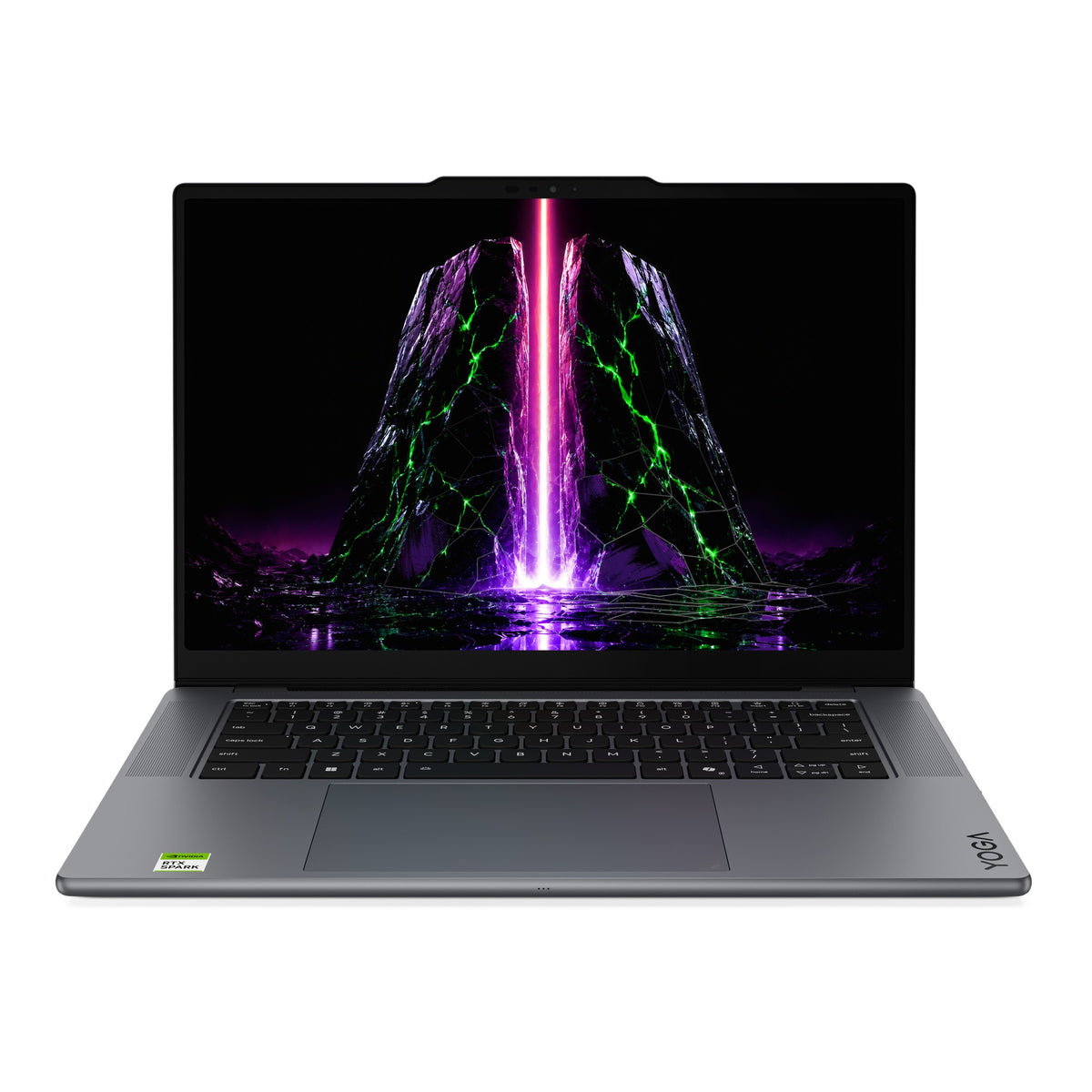 Lenovo Pro 9n NVIDIA RTX Spark AI laptop, front view, 15.3 inch PureSight Pro OLED display open