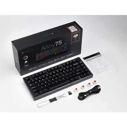 Tecware Alloy75 Linear Red Full CNC Aluminum Mechanical Keyboard - Black