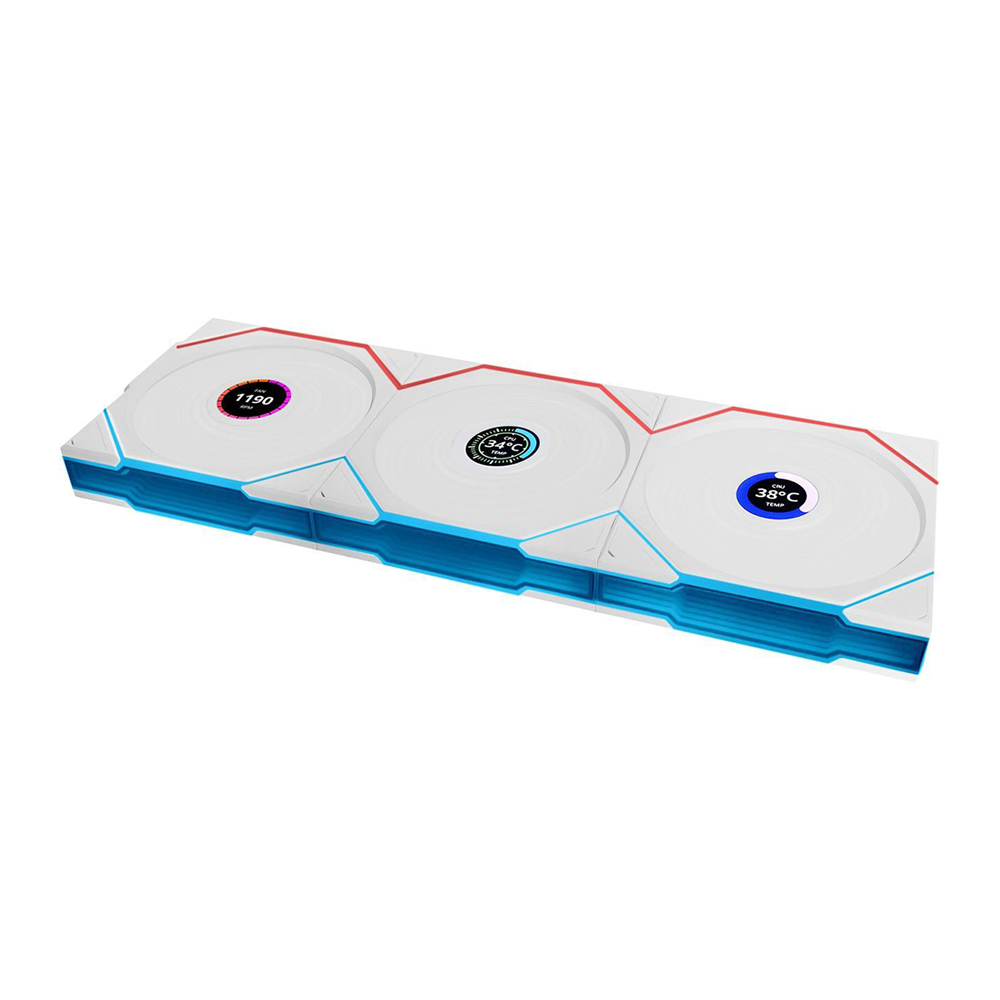 Lian Li UNI FAN TL Wireless LCD 3 x 120MM Cooling Fan [Black/White]