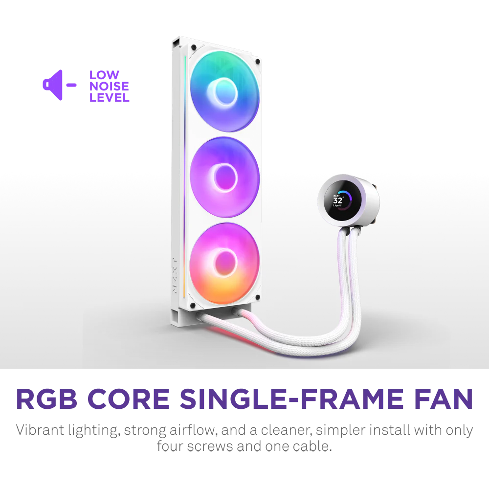 NZXT Kraken Plus 360 RGB AIO Liquid Cooler [Black/White]