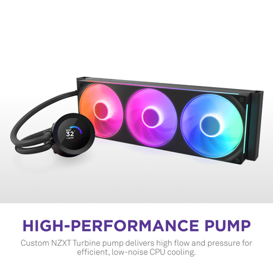 NZXT Kraken Plus 360 RGB AIO Liquid Cooler [Black/White]