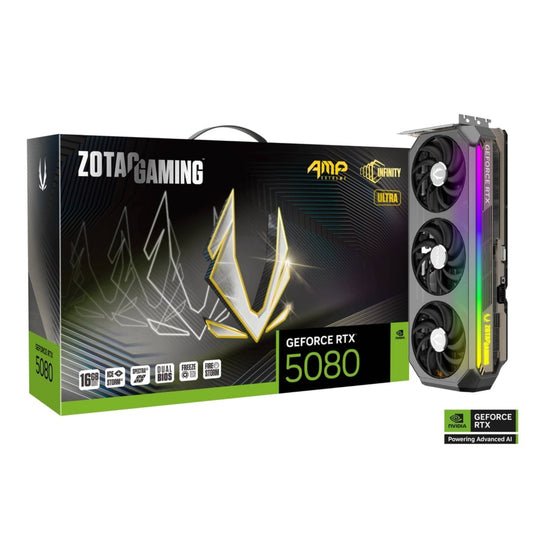 ZOTAC GAMING GeForce RTX 5080 AMP Extreme INFINITY 16GB GDDR7 Graphics Card